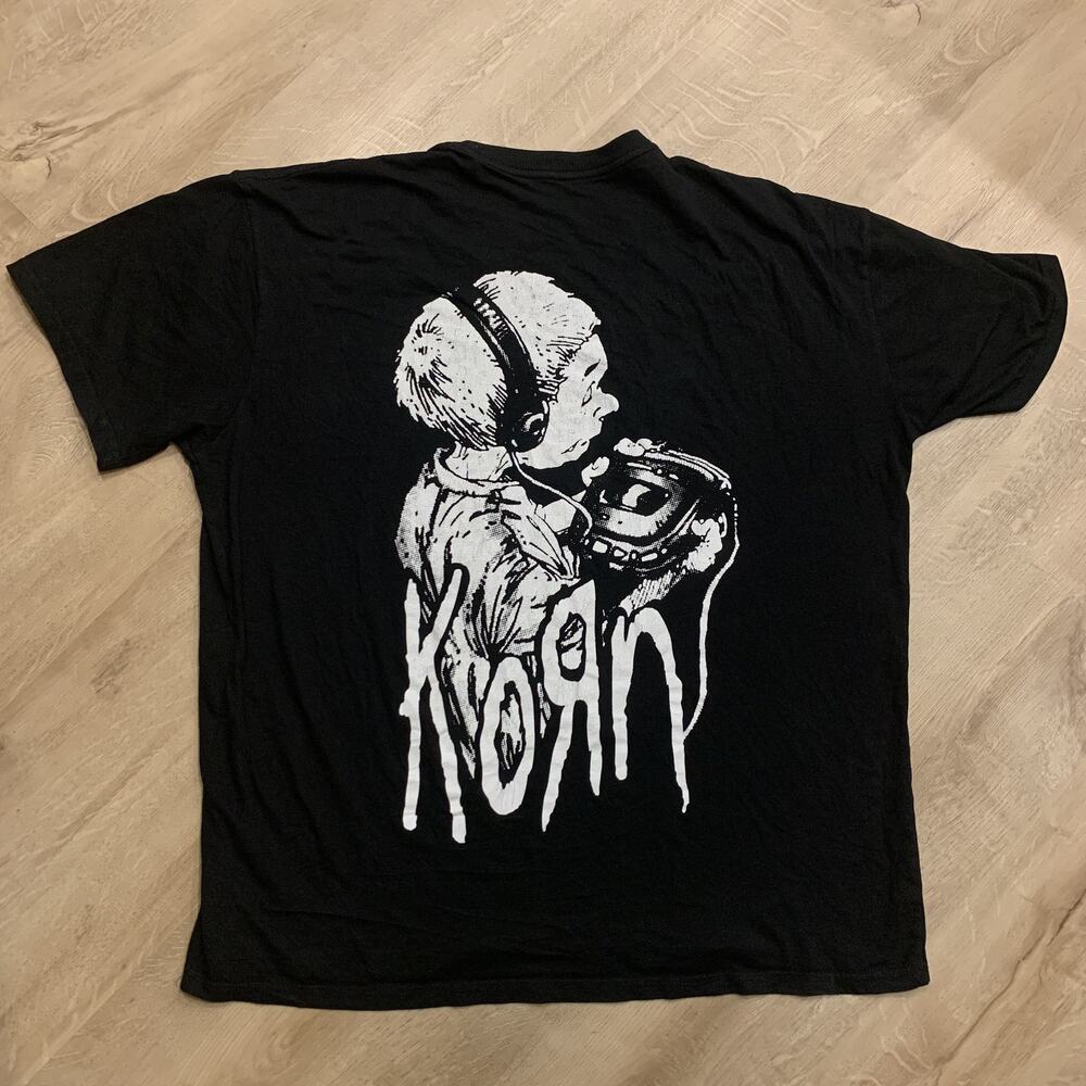Korn Follow The Leader Band Tee T-Shirt Men's Large Black Short Sleeve Nu Metal